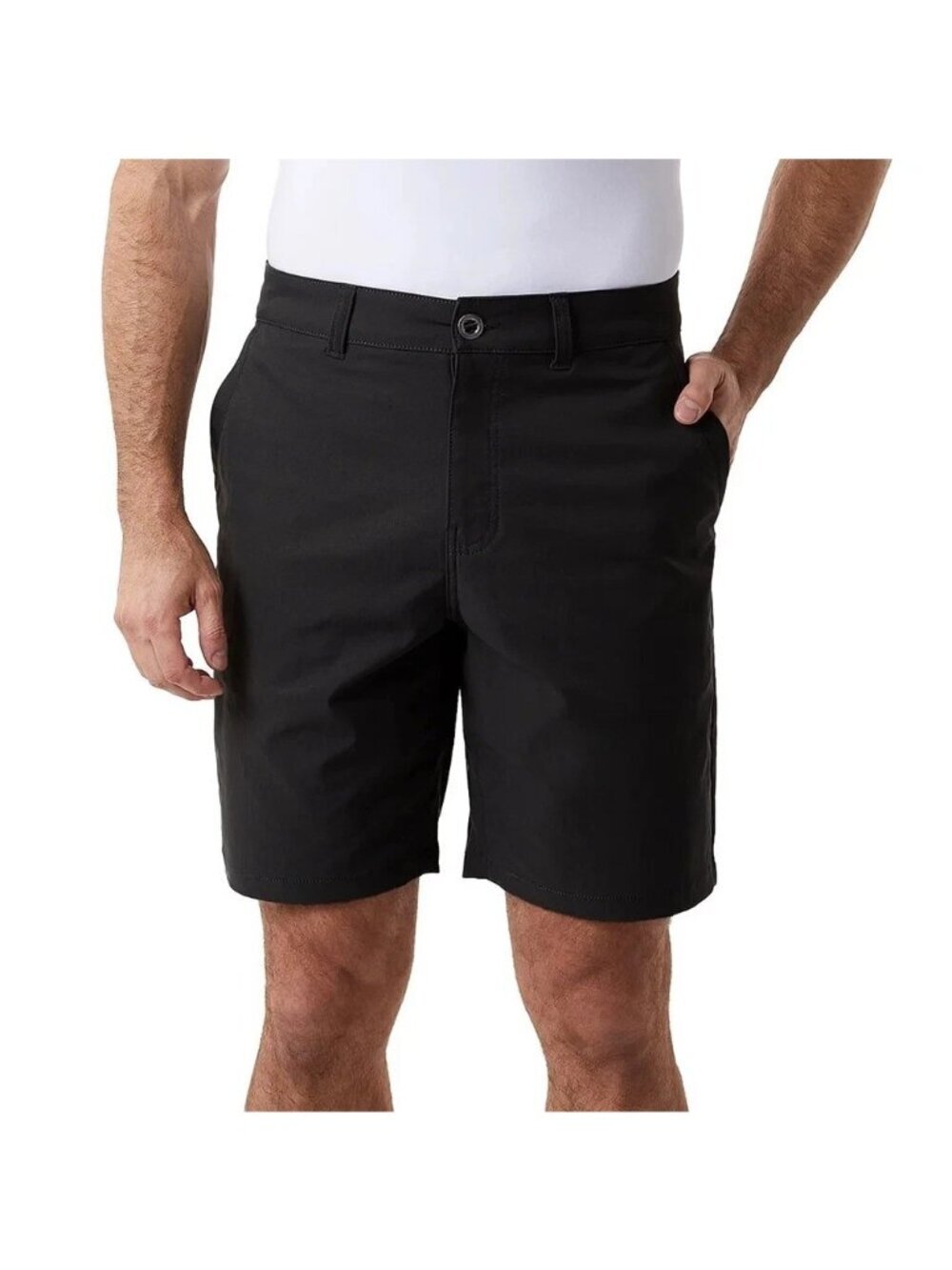 NWT 32 Degrees Cool Men's 34 Stretch Shorts Black Waist Polyester Back Zipper